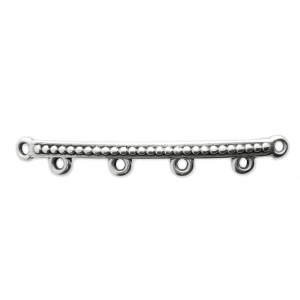 Spacer with a studded effect 4 loops 41x5.5 mmm Antique Silver Tone x1