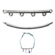 Spacer with a studded effect 4 loops 41x5.5 mmm Antique Silver Tone x1