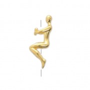 Bead/slider bead seated woman 25x8 mm for 3 mm cord fine Gold plated x1|raw }}