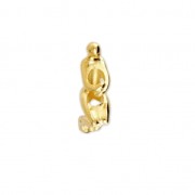 Bead/slider bead seated woman 25x8 mm for 3 mm cord fine Gold plated x1
