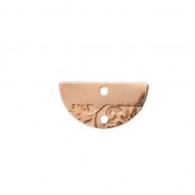Half moon spacer 2 holes ethnic pattern 18x9 mm Rose Gold Tone x1