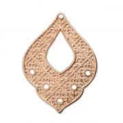 Spacer/pendant ethnic drop 5 holes 44x32 mm Rose Gold Tone x1