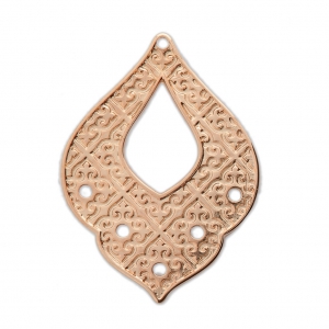 Spacer/pendant ethnic drop 5 holes 44x32 mm Rose Gold Tone x1