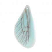 Butterfly wings pendant with 2 holes 45x20 mm Turquoise and Brown x1|raw }}
