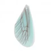 Butterfly wings pendant with 2 holes 45x20 mm Turquoise and Brown x1