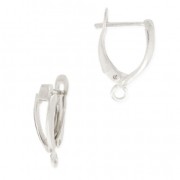 Leverback earrings design shape 18 mm Fine silver plating x2|raw }}