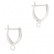 Leverback earrings design shape 18 mm Fine silver plating x2