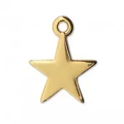 Star charm for DIY jewelry creation 14 mm fine Gold plated x1