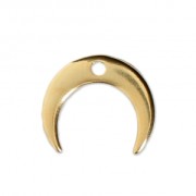 Half moon/horn charm for DIY jewelry creation 13x11 mm fine Gold plated  x1|raw }}