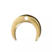 Half moon/horn charm for DIY jewelry creation 13x11 mm fine Gold plated x1