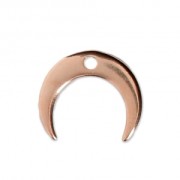 Half moon/horn charm for DIY jewelry creation 13x11 mm Rose Gold Tone x1|raw }}