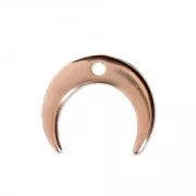 Half moon/horn charm for DIY jewelry creation 13x11 mm Rose Gold Tone x1