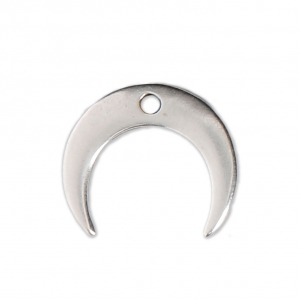 Half moon/horn charm for DIY jewelry creation 13x11 mm Fine Antique silver plating x1
