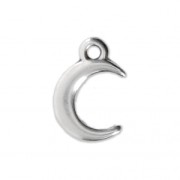 Half-moon charm for DIY jewelry creation 12x8 mm Fine Antique silver plating x1