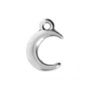 Half-moon charm for DIY jewelry creation 12x8 mm Fine Antique silver plating x1