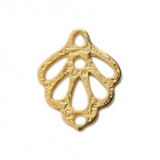 Openwork leaf pendant/spacer 15x12 mm fine Gold plated x1|raw }}
