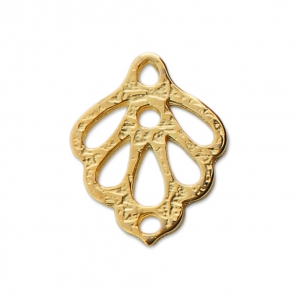 Openwork leaf pendant/spacer 15x12 mm fine Gold plated x1