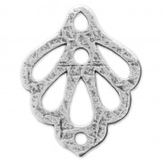 Openwork leaf pendant/spacer 30x24 mm Fine Antique silver plating x1|raw }}