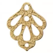 Openwork leaf pendant/spacer 30x24 mm fine Gold plated x1