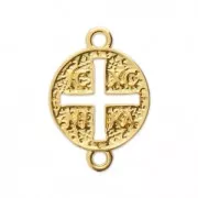 Round cross spacer 2 loops 17x12 mm Gold Tone x1