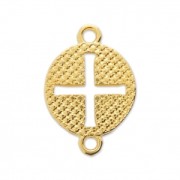 Round cross spacer 2 loops 17x12 mm Gold Tone x1