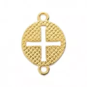 Round cross spacer 2 loops 17x12 mm Gold Tone x1