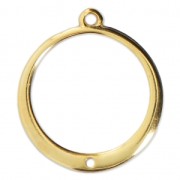 Pendant/spacer for earrings with a hole 24x22 mm Gold Tone x1