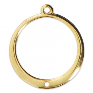 Pendant/spacer for earrings with a hole 24x22 mm Gold Tone x1