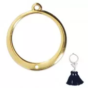 Pendant/spacer for earrings with a hole 24x22 mm Gold Tone x1