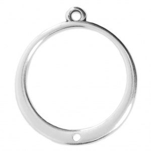 Pendant/spacer for earrings with a hole 24x22 mm Fine Antique silver plating x1
