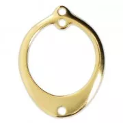 Pendant/spacer for earrings with 2 holes 24x18.5 mm Gold Tone x1