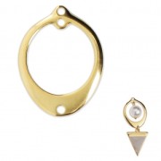 Pendant/spacer for earrings with 2 holes 24x18.5 mm Gold Tone x1