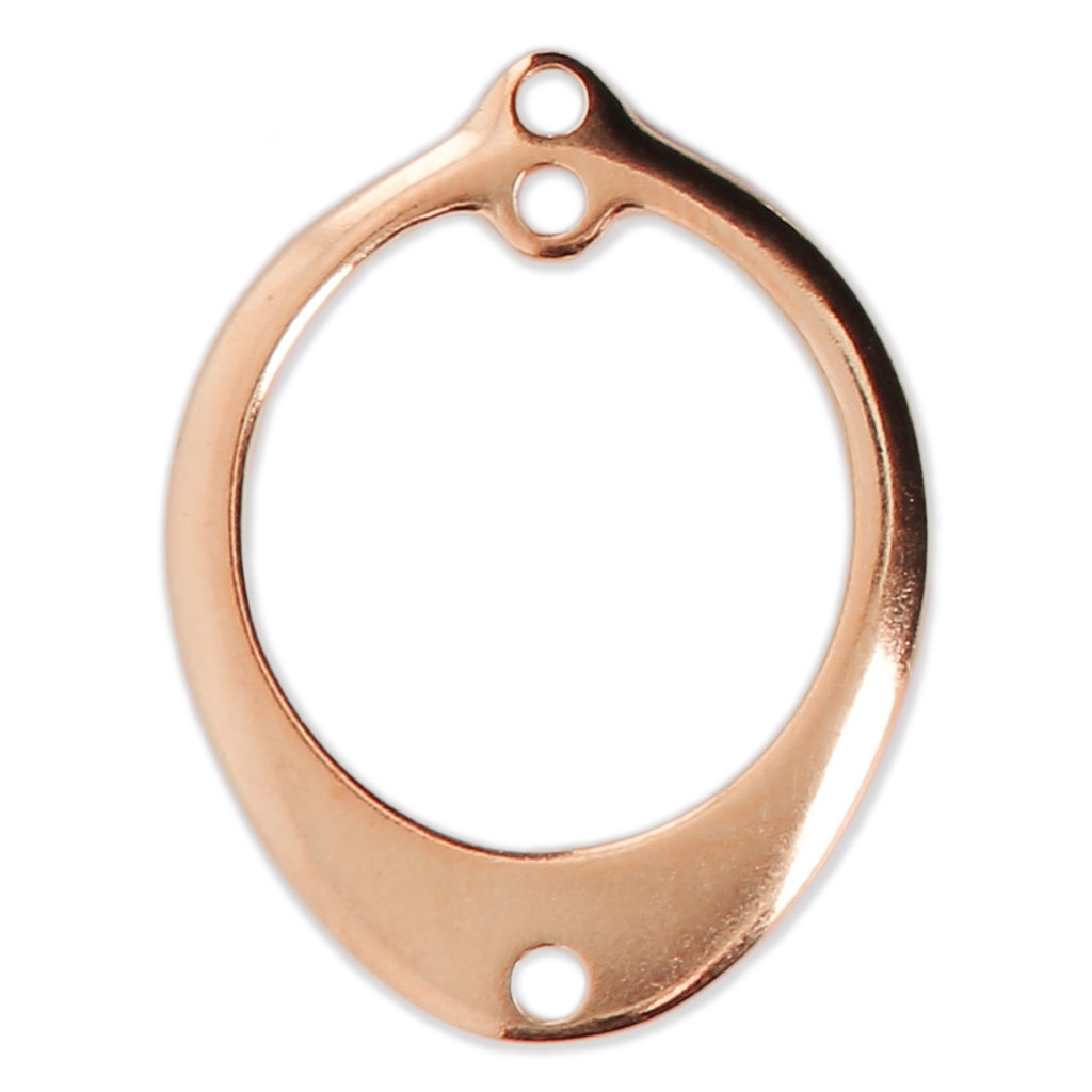 Pendant/spacer for earrings with 2 holes 24x18.5 mm Rose Gold Tone x1