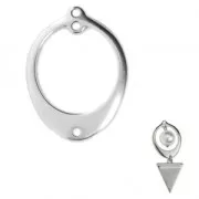 Pendant/spacer for earrings with 2 holes 24x18.5 mm Fine Antique silver plating x1