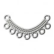 Spacer earrings/necklace braiding effect 7 loops 26x7 mm - Antique Silver Plating x1