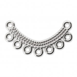 Spacer earrings/necklace braiding effect 7 loops 26x7 mm - Antique Silver Plating x1