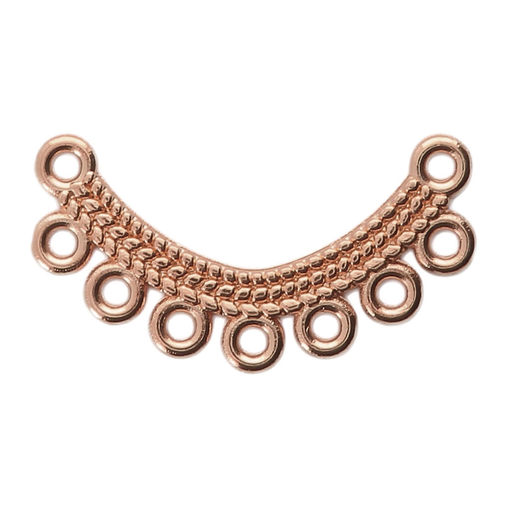 Spacer earrings/necklace braiding effect 7 loops 26x7 mm Rose Gold