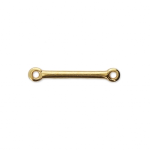 Rod spacer 2 loops 18x3 mm fine Gold plated x1