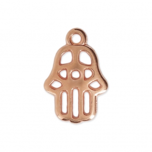 Hamsa hand charm 15x10 mm Rose Gold Tone x1