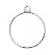 Round pendant 29x25 mm Antique Silver Plating x1