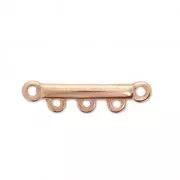 Curved spacer 3 loops to decorate 26x6 mm Rose Gold Tone x4