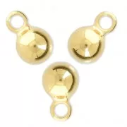 Ball charms 7x11 mm for jewelry creation fine Gold plated x4
