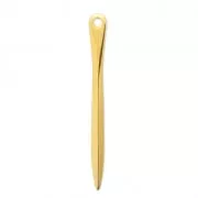 Spike ethnic pendant 38x4 mm fine Gold plated x1