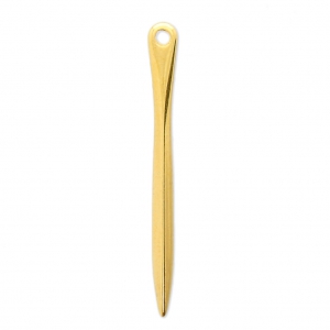 Spike ethnic pendant 38x4 mm fine Gold plated x1