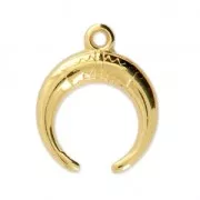 Horn charm ethnic pattern 15x18 mm fine Gold plated x1