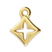 Diamond/cross charm 14x11 mm fine Gold plated x1