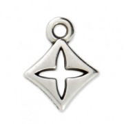 Diamond/cross charm 14x11 mm Antique Silver Plating x1|raw }}