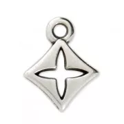 Diamond/cross charm 14x11 mm Antique Silver Plating x1