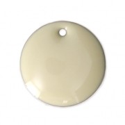 Round metal Epoxy Enamelled sequins 16 mm White x6