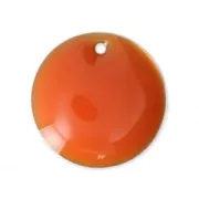 Round metal Epoxy Enamelled sequins 16 mm Orange  x6